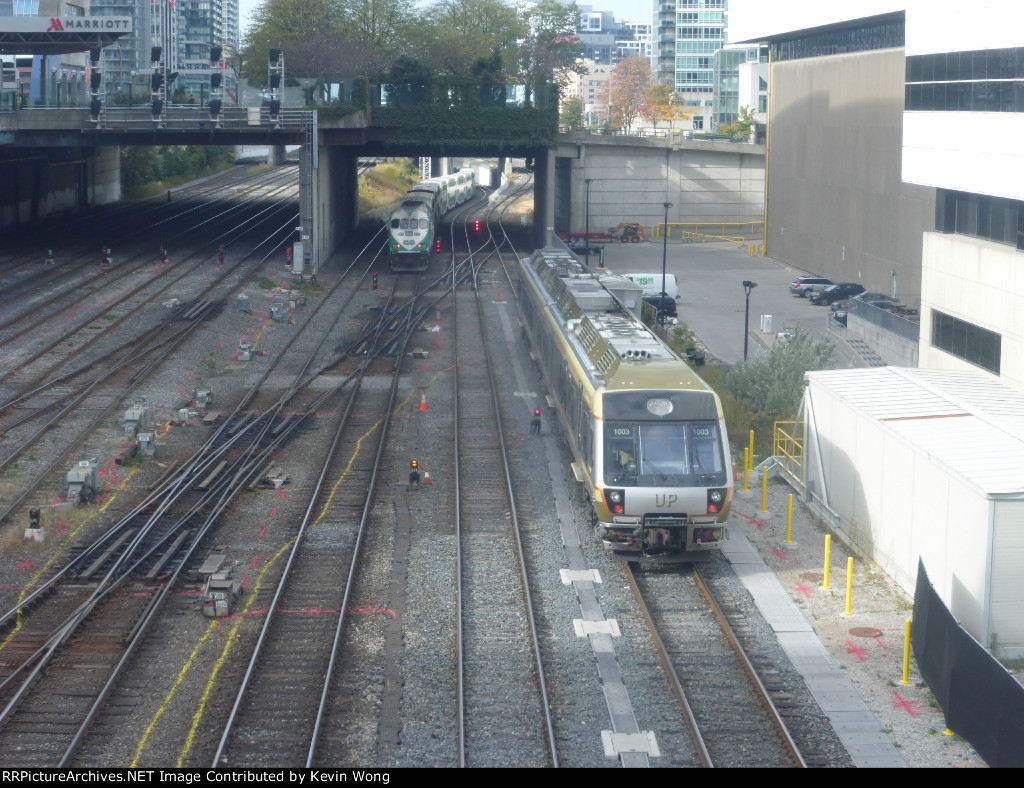 UP Express outbound west of Union Station